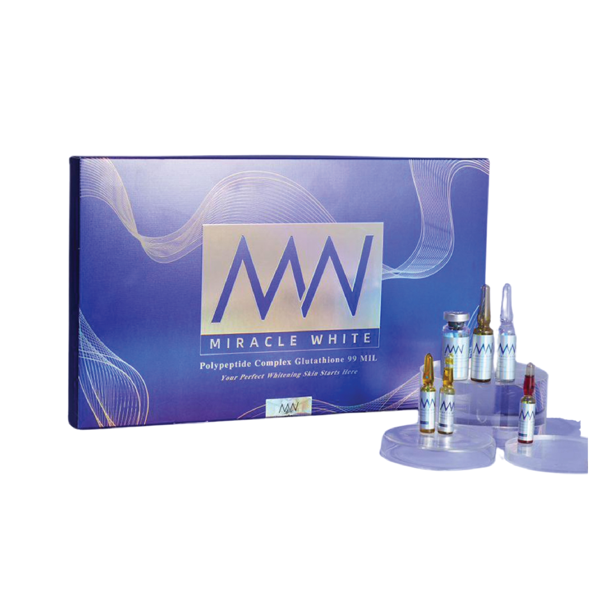Miracle White 99,000,000mg Blue Polypeptide Complex Glutathione Injection [06 Sessions]