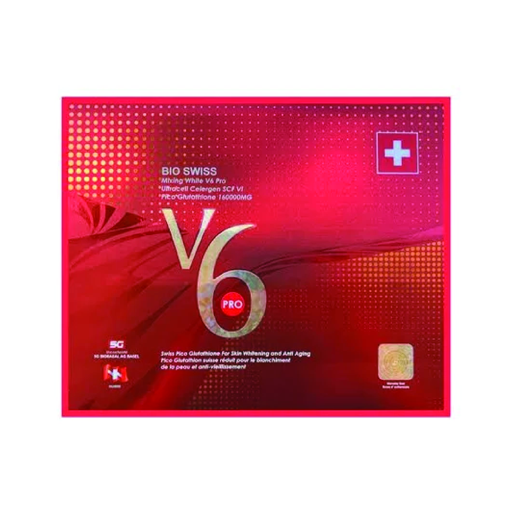 Bio Swiss Mixing White V6 Pro Ultracell Celergen SCF VI Pico Glutathione Injection 1,60,000mg [04 Sessions]