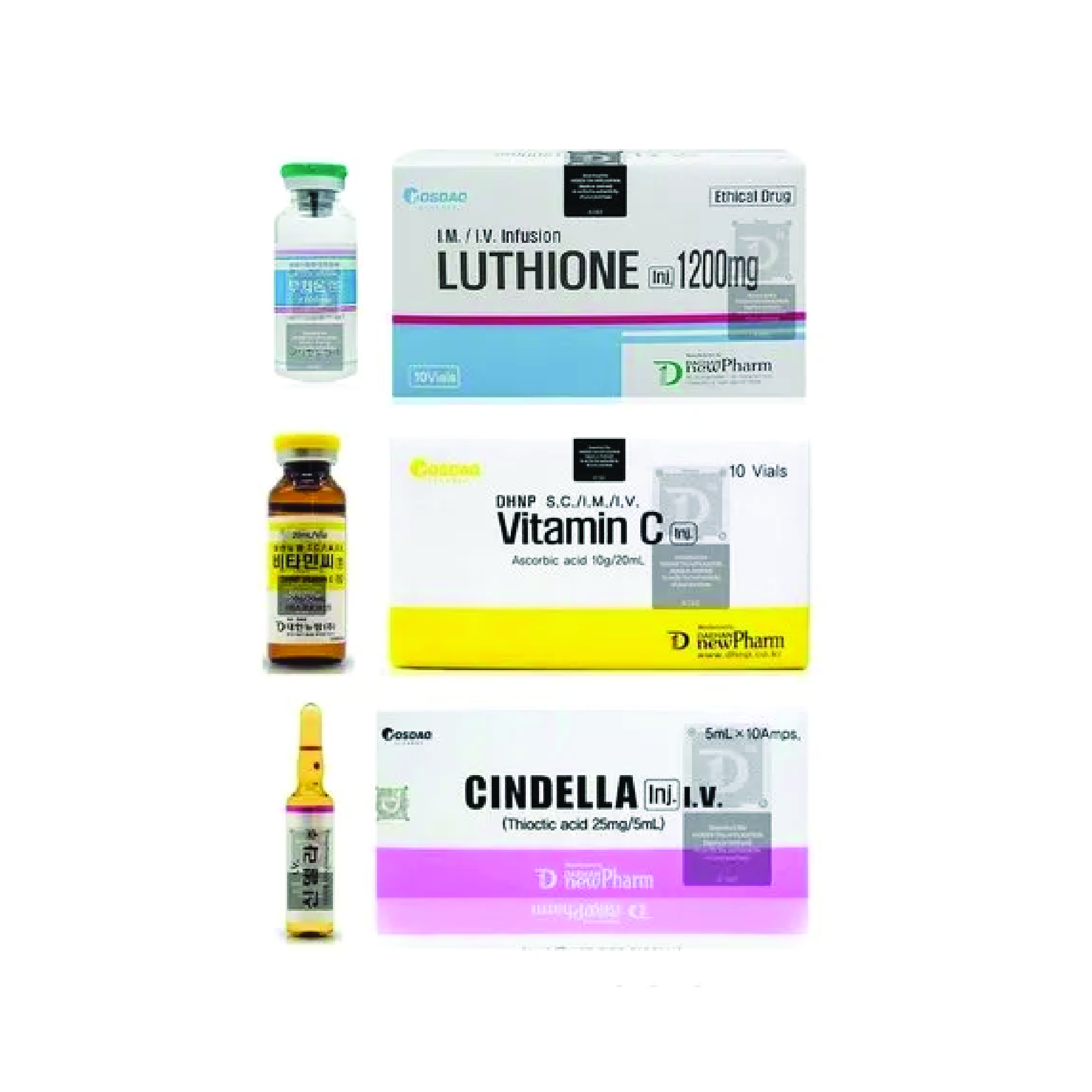 CosdaQ Cindella 1200mg Glutathione Injections Full Set (KFDA Seal) [10 Sessions]
