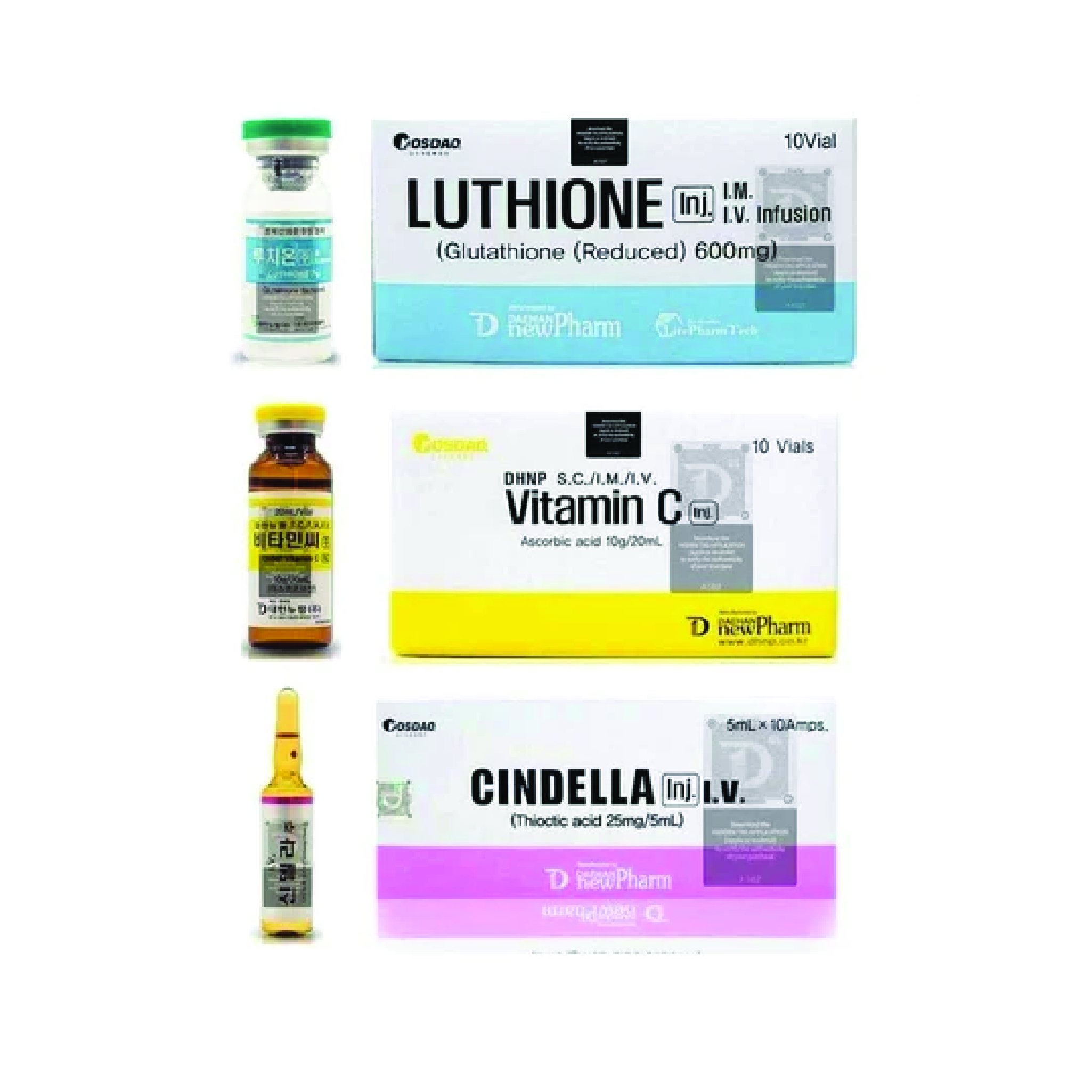 CosdaQ Cindella 600mg Glutathione Injections Full Set (Square Seal) [10 Sessions]