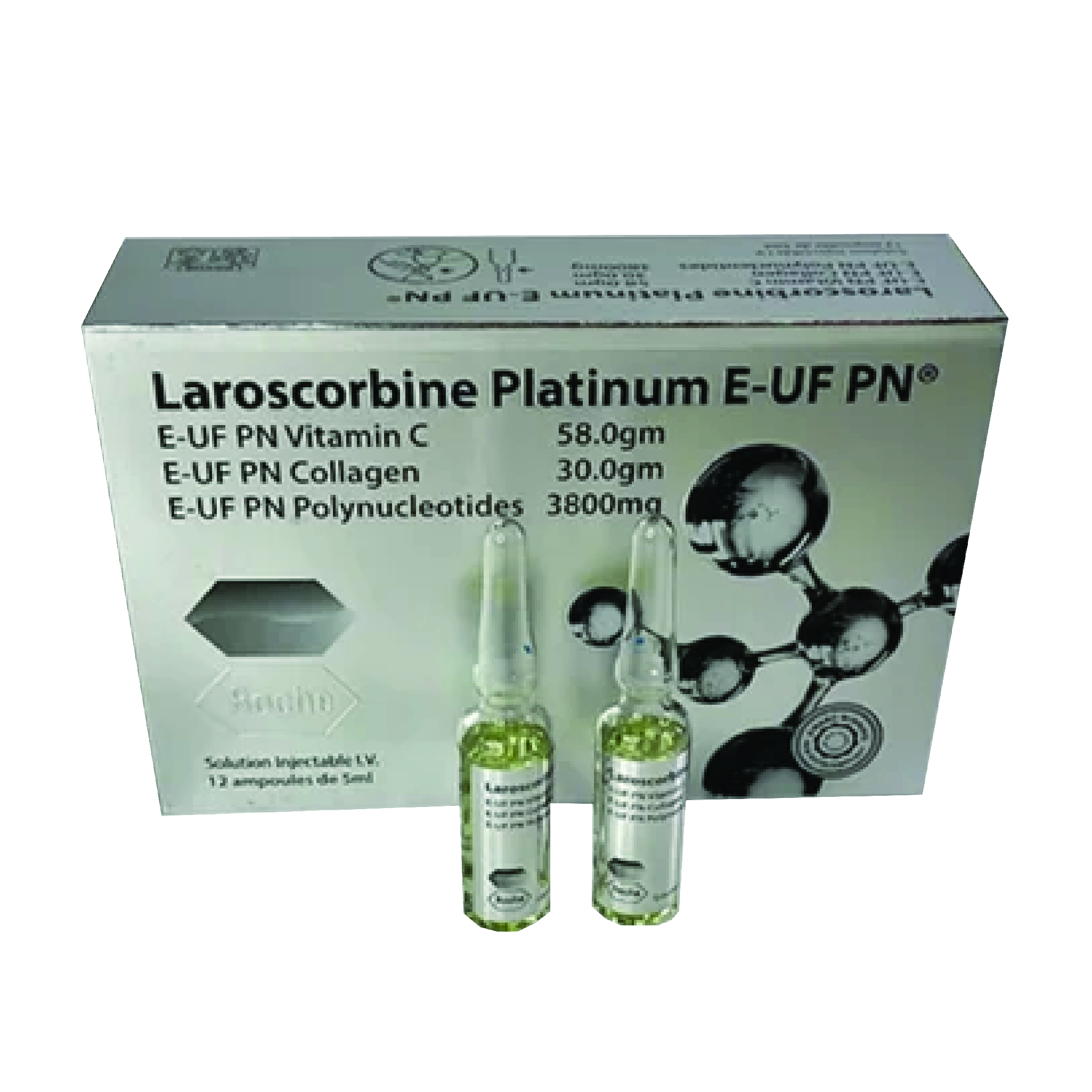 Laroscorbine Platinum E-UF PN PDRN Q10 Vitamin C (200g) & Collagen (180g) – Silver Box [10 Sessions]