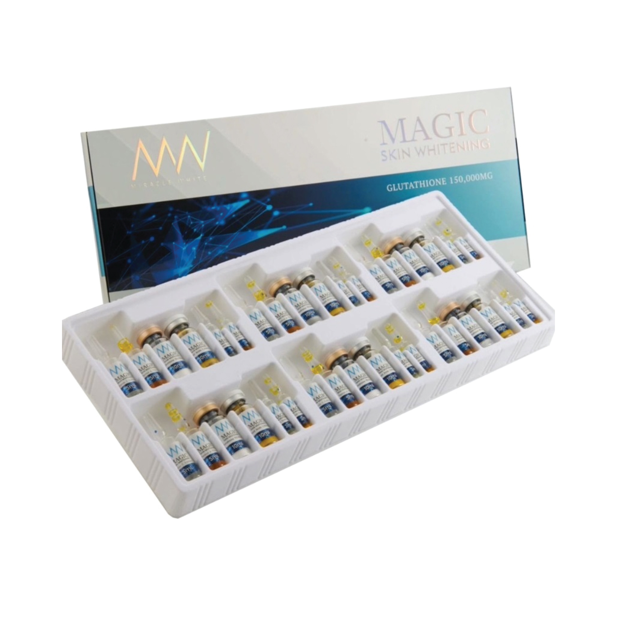 Miracle White 150,000mg Magic Skin Whitening Glutathione Injection [06 Sessions]