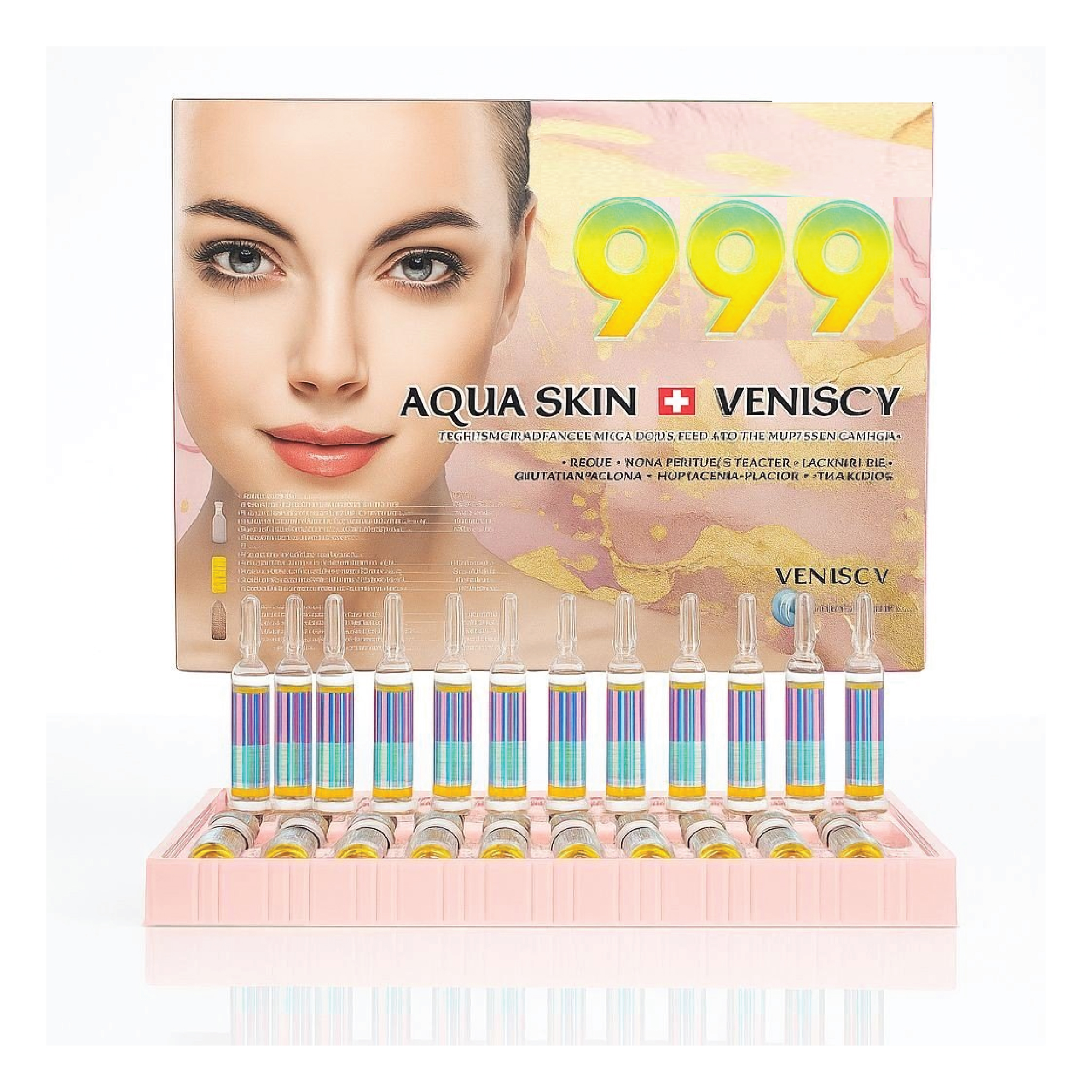 Aqua Skin Veniscy 999 TriNA Pico-Cell Advanced Mega Boost Supreme Skin Whitening & Anti-Aging Injection [10 Sessions]