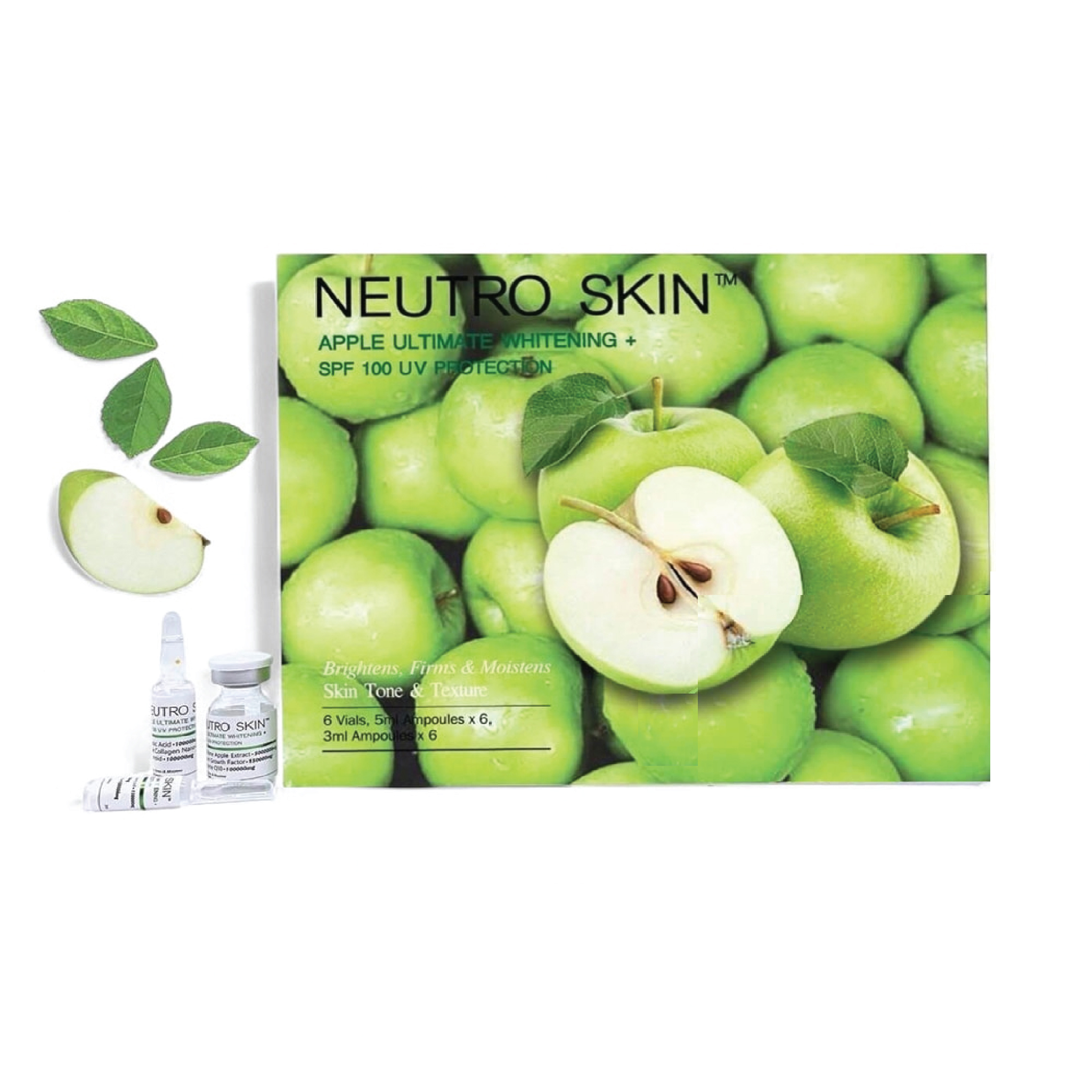 Neutro Skin Apple Ultimate Whitening + SPF 100UV Protection Formulated With Multi-Action Whitening System [06 Sessions]